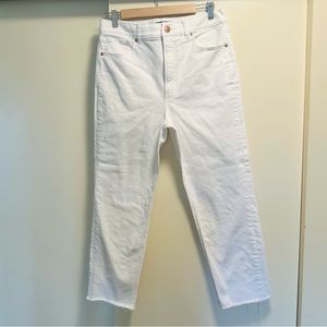 Express Wide-leg Super High Rise White Jeans - Size 10